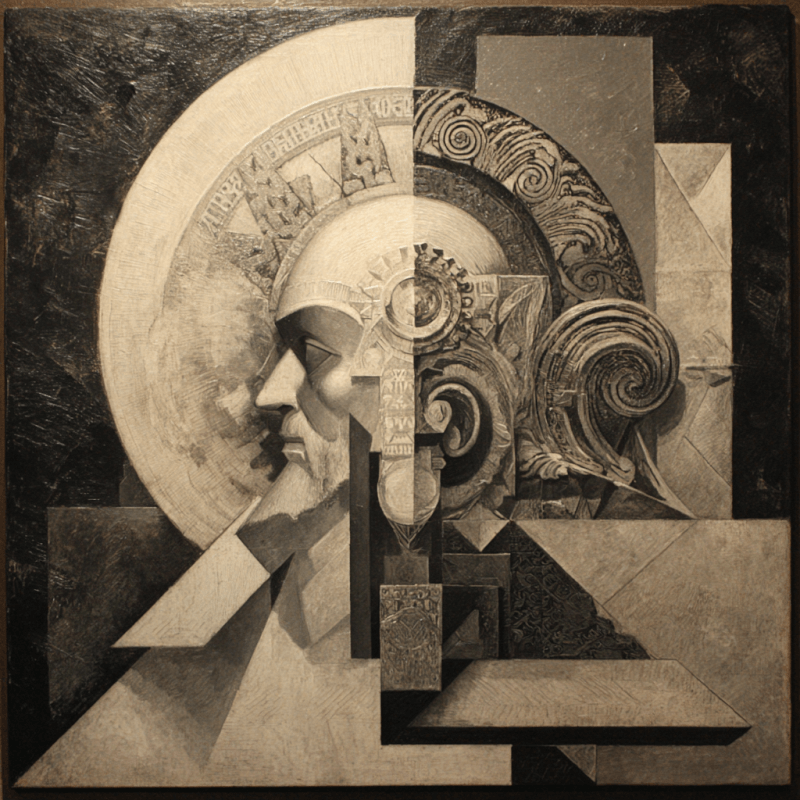 Divine Geometry: Monochrome Rococo Religious Meditation