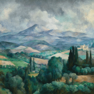 Cézanne's Twilight Terrain: Minimalist Renaissance Landscape