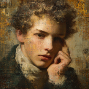Nostalgic Reverie: 18th Century Portrait with Contemporary Digital Flair