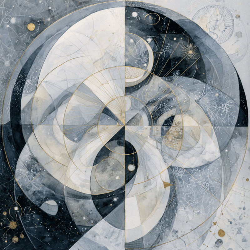 Ethereal Geometric Whispers: Cubist Monochrome Abstraction in Hilma af Klint's Vision