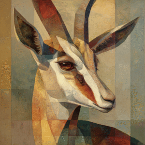 Bold Gazelle: Minimalist Renaissance Animal Study - Franz Marc Inspired