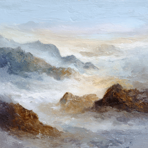 Ethereal Horizon: A Contemplative Abstract in Friedrich's Romantic Realism