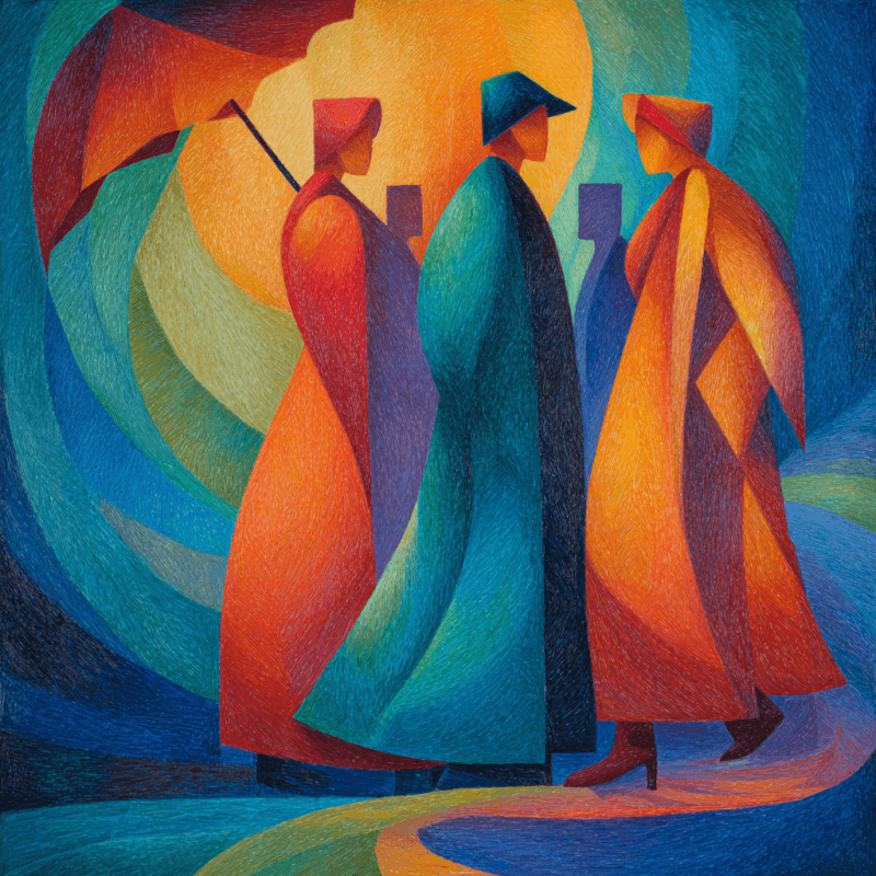 Transcendent Figures: Surreal Expressionist Vision in Franz Marc Style