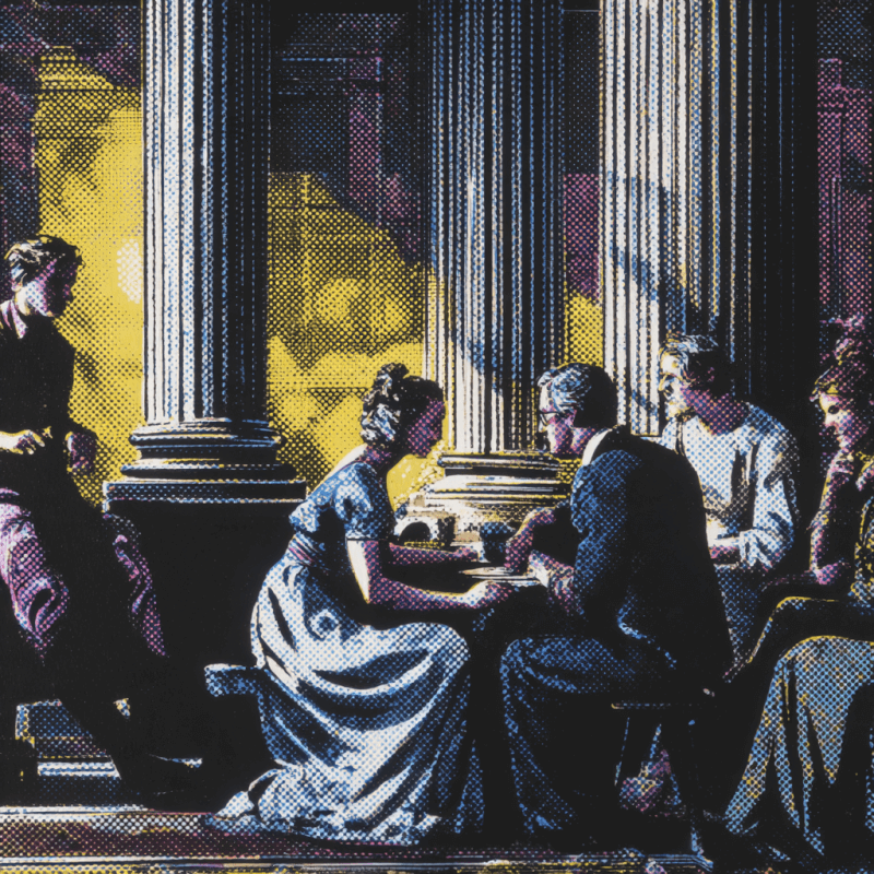 Pointillist Reverie: Neoclassical Daily Life Through Lichtenstein's Pop Lens