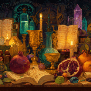Enchanted Medieval Feast - Joe Sorren Inspired Baroque Still Life in Jewel Tones