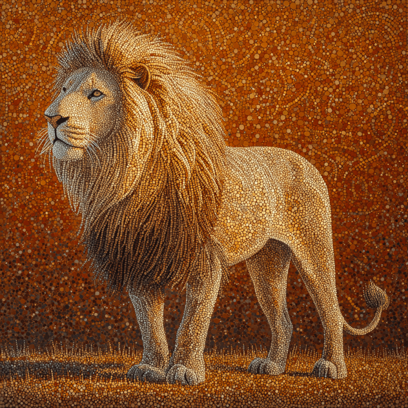 Earthen Menagerie: Renaissance Fauna in Pointillist Meditation