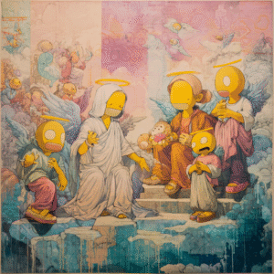 Ethereal Devotion: Pop Art Religious Vision in Os Gemeos Style