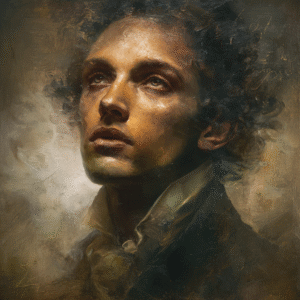 Twilight Reverie: A Surrealist Portrait in Géricault's Melancholic Gaze